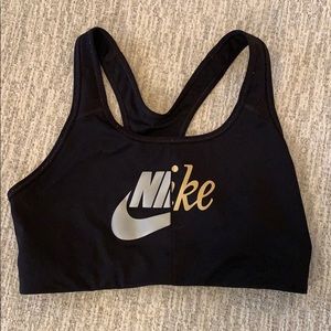 Black Nike logo sports bra